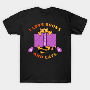 I love Books And Cats T-Shirt